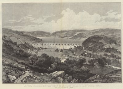 Lac Vyrnwy, Montgomeryshire, Nord du Pays de Galles, formé par le barrage de maçonnerie construit pour les nouveaux travaux d